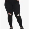HUNIVERS Disney Valentine's Mickey Mouse & Minnie Mouse Kiss High-Waisted Jeggings Plus Size