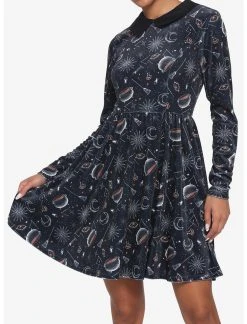 HUNIVERS Disney Hocus Pocus Symbols Collar Dress