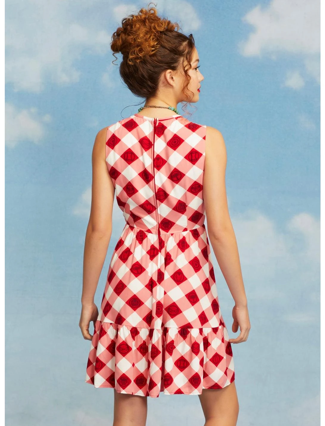 HUNIVERS Her Universe Marvel Avengers Icons Gingham Tiered Dress - Image 3