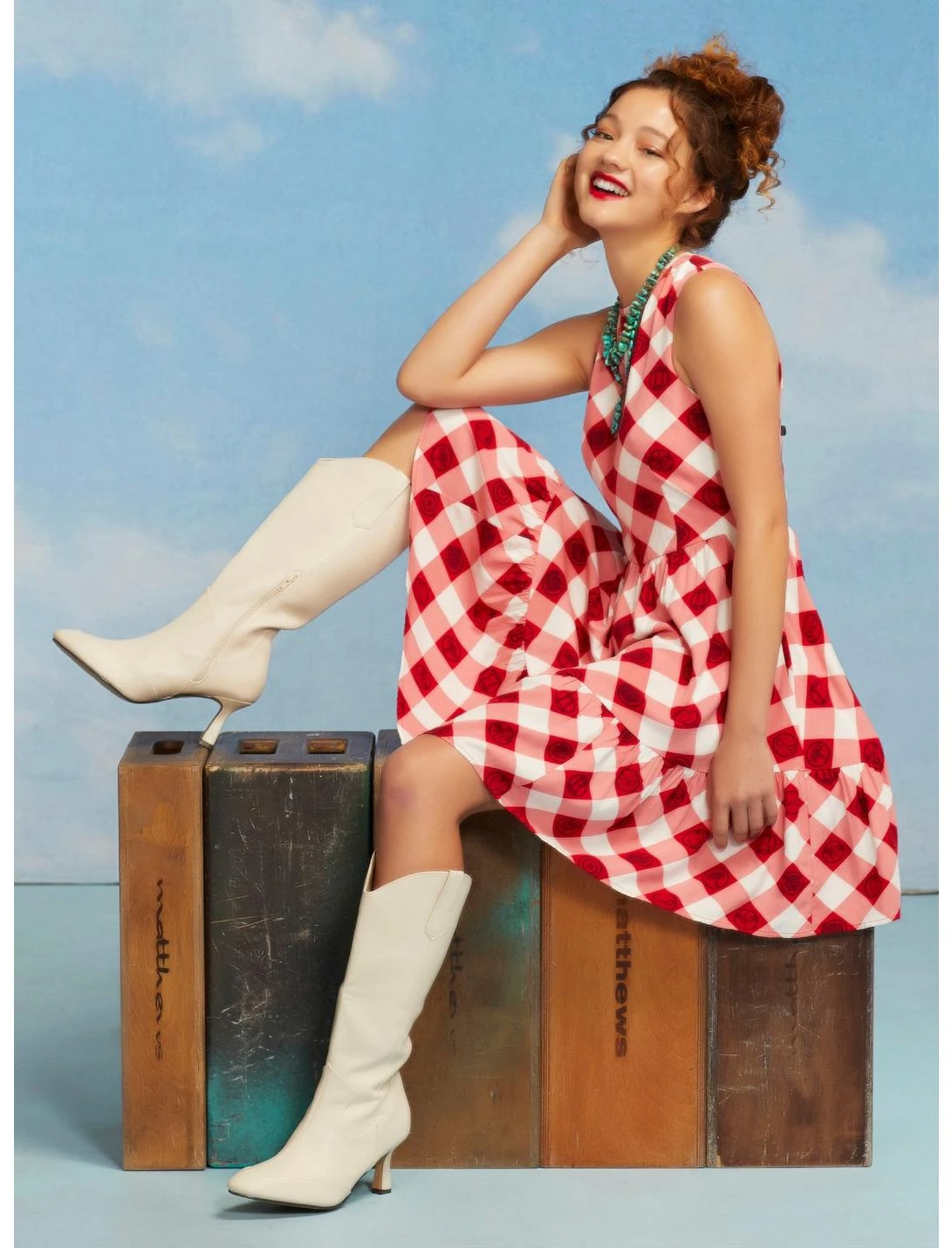 HUNIVERS Her Universe Marvel Avengers Icons Gingham Tiered Dress - Image 4