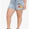 HUNIVERS Disney Mickey Mouse & Pluto Mom Shorts Plus Size