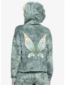 HUNIVERS Her Universe Disney Tinker Bell Wings Tie-Dye Crop Hoodie