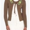 HUNIVERS Shrek Sunflower Tie-Front Skimmer Cardigan