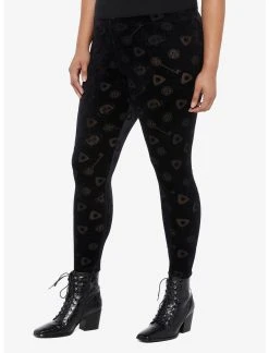 HUNIVERS Coraline Velvet Mesh Icon Leggings Plus Size