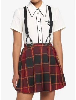 HUNIVERS Harry Potter Gryffindor Pleated Suspender Skirt