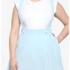 HUNIVERS Light Blue Suspender Skirt Plus Size