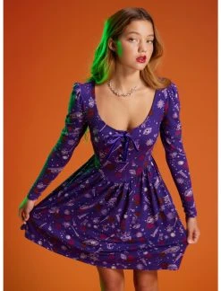 HUNIVERS Her Universe Disney Hocus Pocus Icons Lace-Up Dress