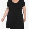 HUNIVERS Black Skater Dress Plus Size