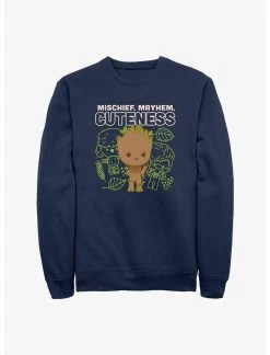 Null Marvel I Am Groot Mischief, Mayhem, Cuteness Sweatshirt
