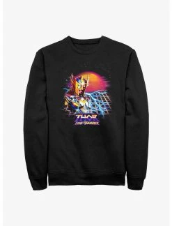 Null Marvel Thor: Love And Thunder Synthwave Sunset Sweatshirt