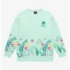 HUNIVERS Disney The Little Mermaid Flounder Floral Sweatshirt