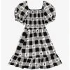 HUNIVERS Her Universe Disney The Nightmare Before Christmas Face Portraits Gingham Smocked Dress