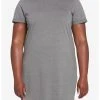 HUNIVERS Heather Grey T-Shirt Dress Plus Size