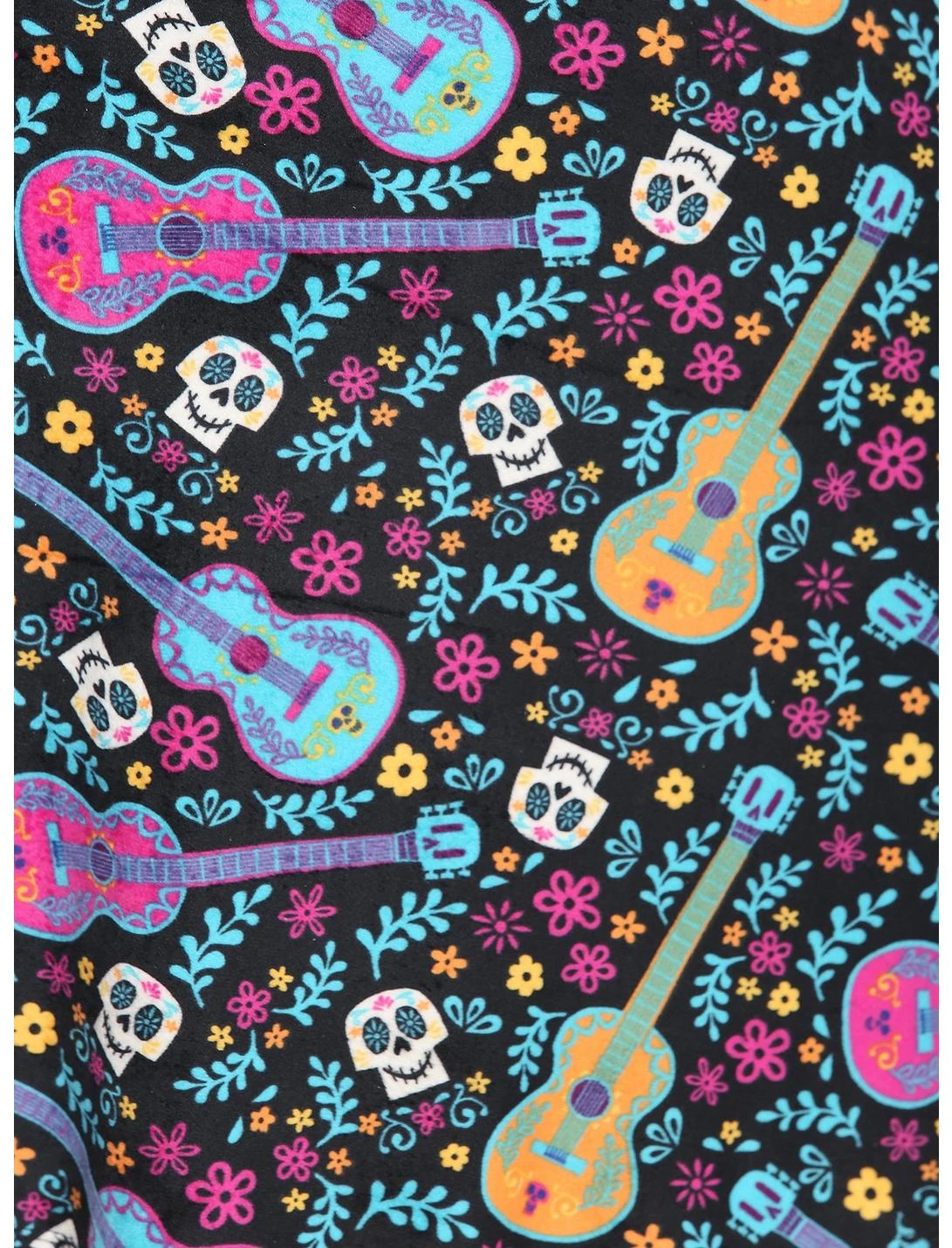 HUNIVERS Disney Pixar Coco Sugar Skull & Guitar Velvet Suspender Skirt Plus Size - Image 4
