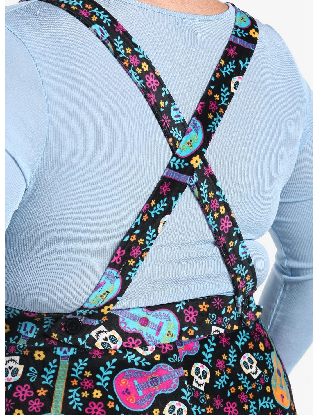 HUNIVERS Disney Pixar Coco Sugar Skull & Guitar Velvet Suspender Skirt Plus Size - Image 5