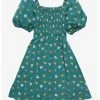 HUNIVERS Her Universe Disney Aladdin Icons Allover Print Smocked Dress