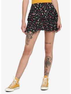 HUNIVERS Mushrooms & Bugs Tiered Skirt