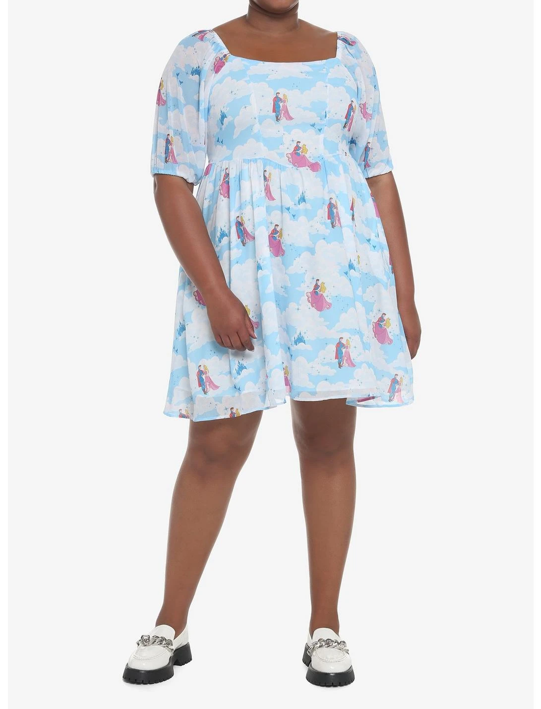 HUNIVERS Disney Sleeping Beauty Clouds Long-Sleeve Dress Plus Size - Image 2