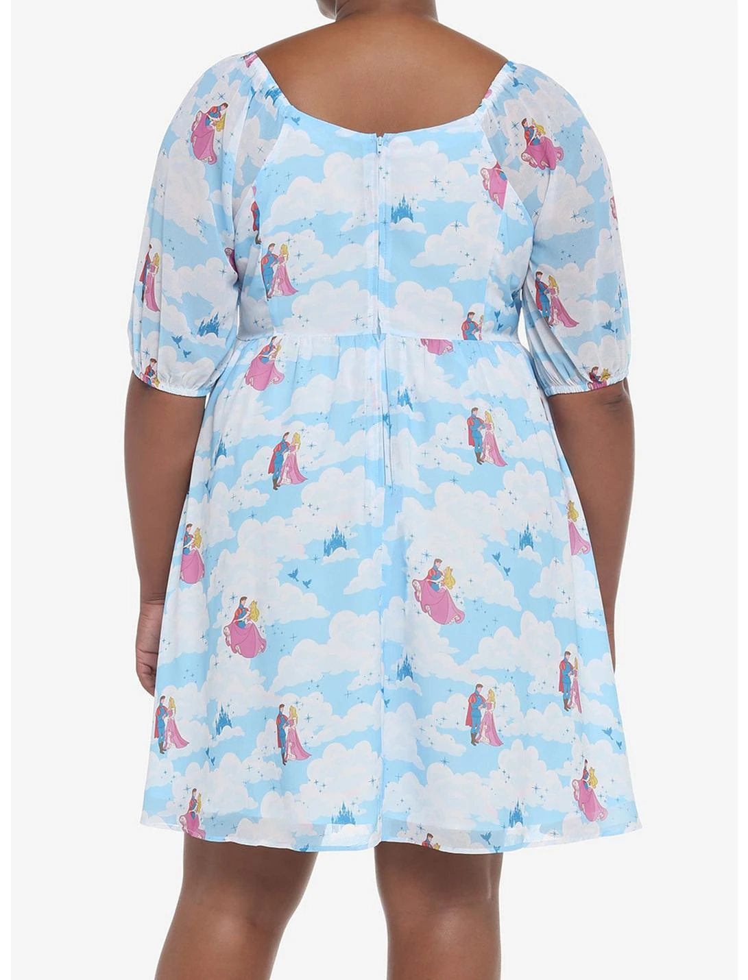 HUNIVERS Disney Sleeping Beauty Clouds Long-Sleeve Dress Plus Size - Image 3