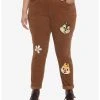 HUNIVERS Disney Chip 'N' Dale Embroidered Corduroy Mom Jeans Plus Size