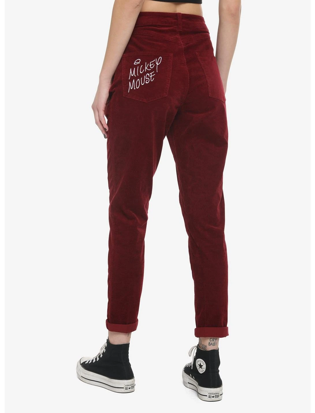 HUNIVERS Disney Mickey Mouse Embroidered Corduroy Mom Pants - Image 2