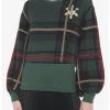 HUNIVERS Her Universe Disney Holiday Plaid Mickey Mouse Knit Sweater