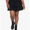 Null Black Ruffles Tiered Mini Skirt Plus Size