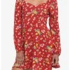 HUNIVERS Disney Winnie The Pooh Floral Long-Sleeve Dress