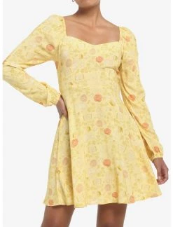 HUNIVERS Disney Beauty And The Beast Floral Long-Sleeve Dress