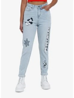 HUNIVERS Disney Mickey Mouse Steamboat Willie Mom Jeans
