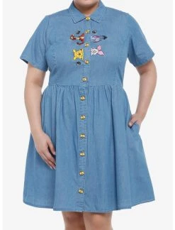 HUNIVERS Disney Winnie The Pooh Friends Denim Dress Plus Size