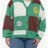 HUNIVERS Shrek Patchwork Skimmer Cardigan Plus Size