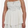 Null Cottagecore Ivory Strappy Tiered Dress Plus Size