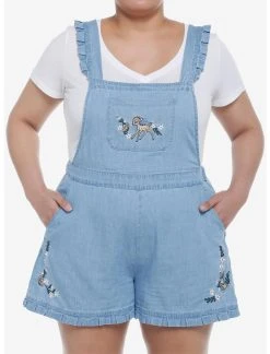 HUNIVERS Disney Bambi Ruffle Denim Shortalls Plus Size
