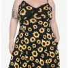 HUNIVERS Sunflowers & Lace Slip Dress Plus Size