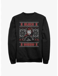 Null Marvel Black Widow Ugly Christmas Sweatshirt