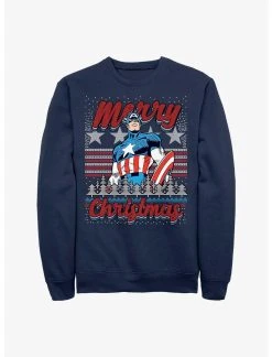 Null Marvel Captain America Christmas Sweatshirt