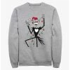 Null Disney The Nightmare Before Christmas Santa Jack Christmas Lights Sweatshirt