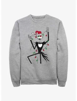 Null Disney The Nightmare Before Christmas Santa Jack Christmas Lights Sweatshirt