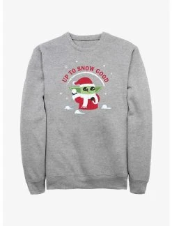 Null Star Wars The Mandalorian Santa Grogu Up To Snow Good Sweatshirt